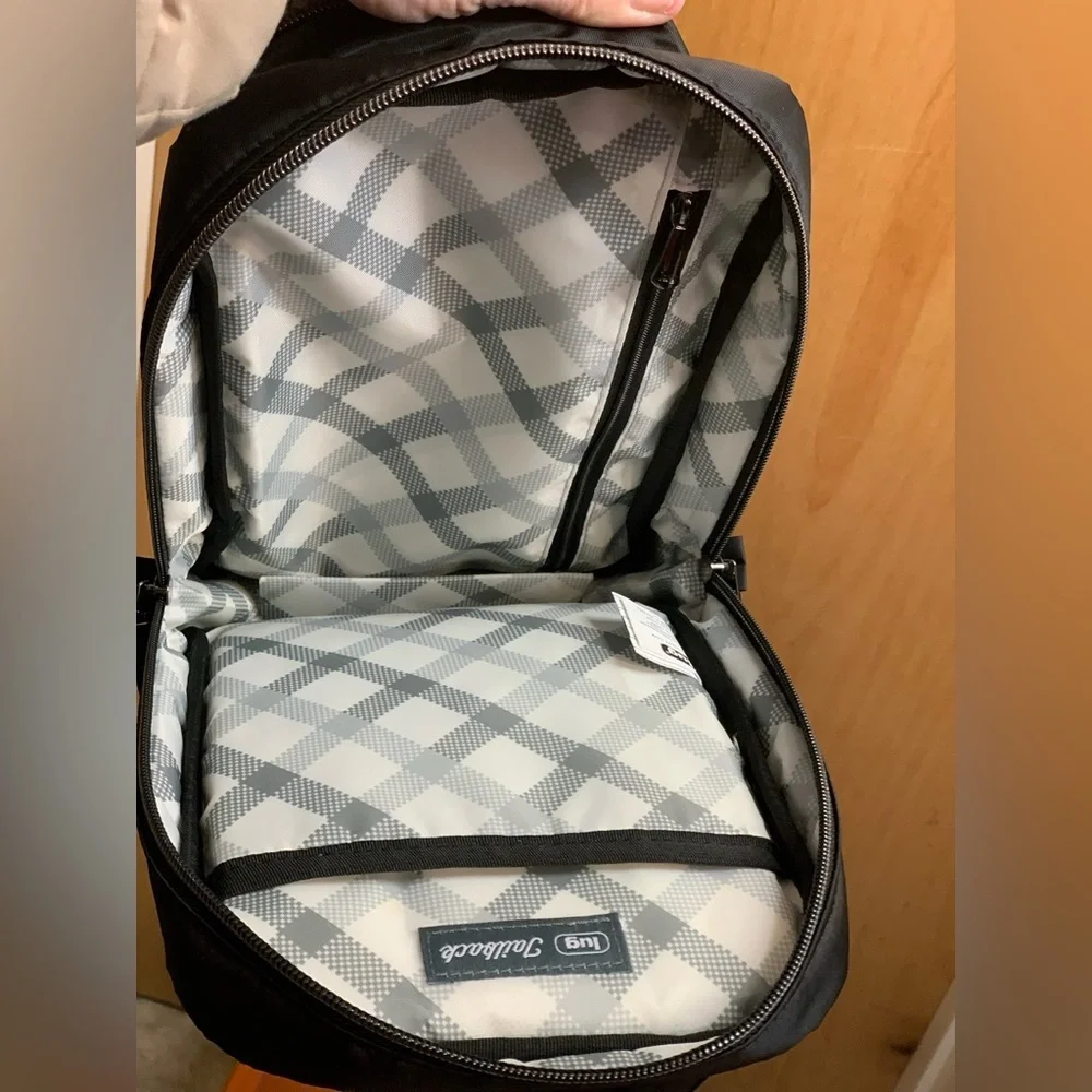 Lug Black Quilted Sling Cross-Body Backpack W/Multi-Zipped Pockets